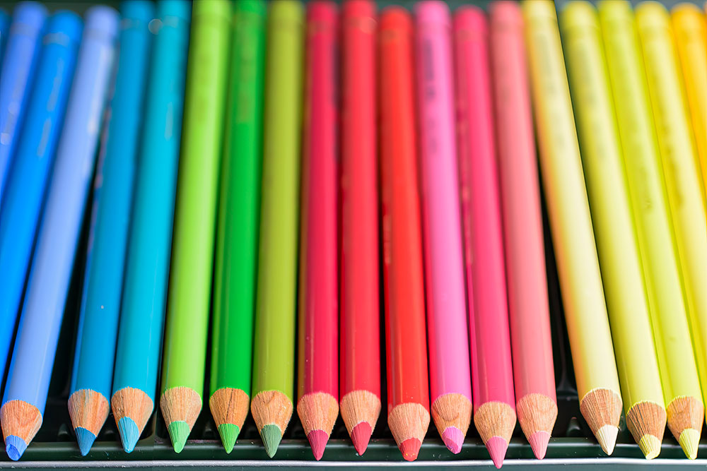 Farve blyanter til tegning og kunst